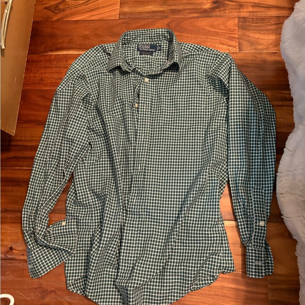 Ralph Lauren Green Plaid Men's‎ Shirt (0999)